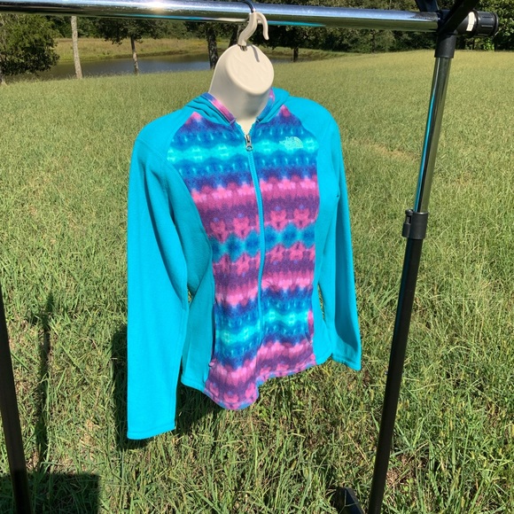 The North Face Reversible Hooded Jacket+ The North Face Hooded Fleece Girls L - Picture 9 of 13